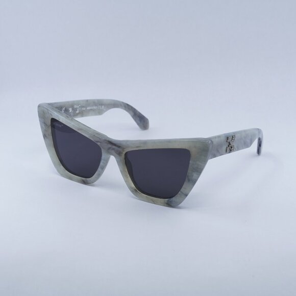 🕶️New Off-White OERI045 EDVARD 0807 Sunglasses - Grey Marble Frame - Picture 1 of 10